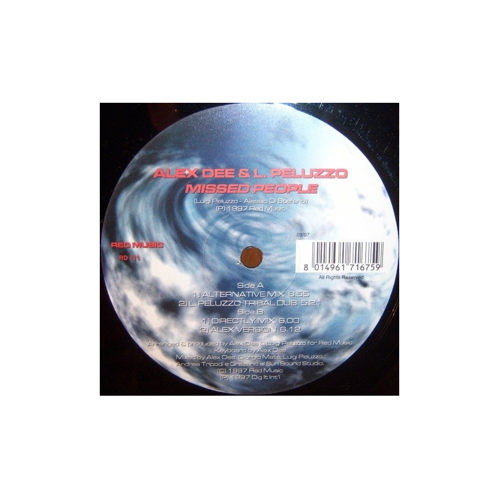 Alex Dee & Luigi Peluzzo ‎– Missed People 