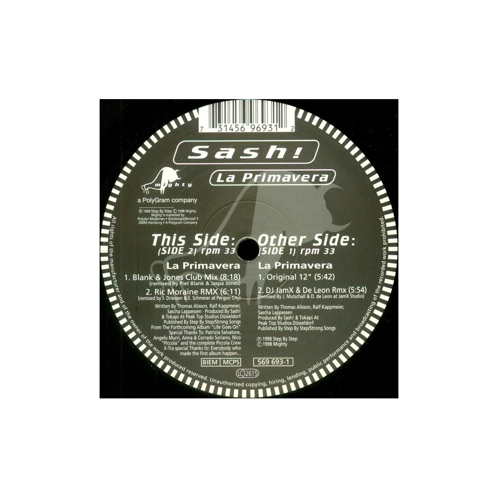 Sash ‎– La Primavera 