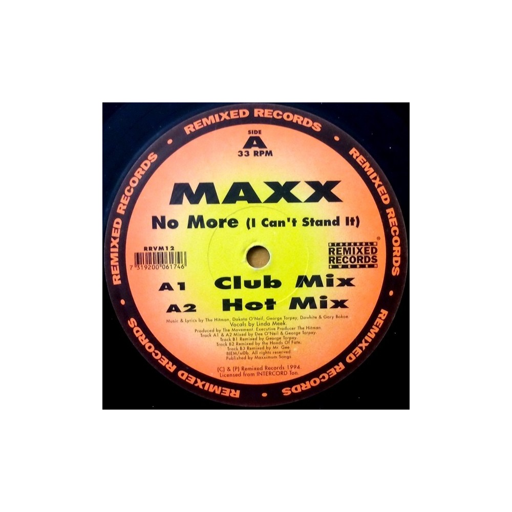 Maxx ‎– No More (I Can't Stand It) 