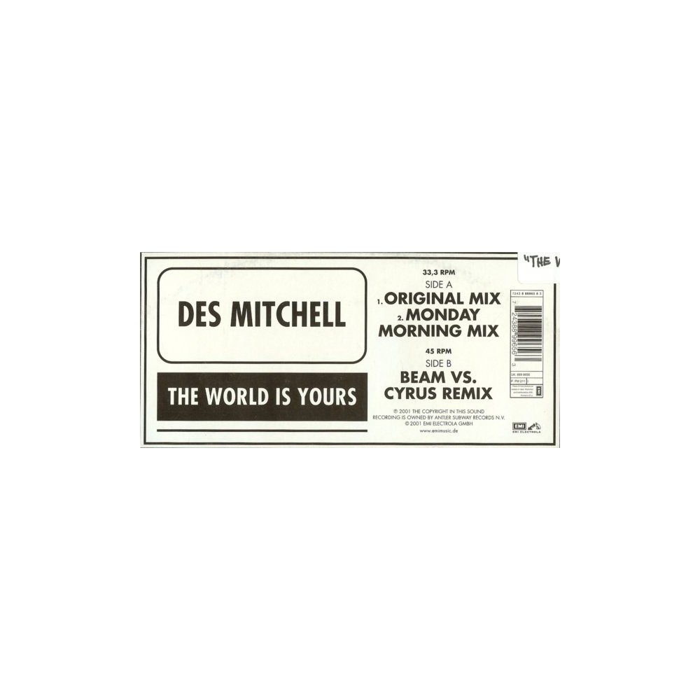 Des Mitchell ‎– The World Is Yours