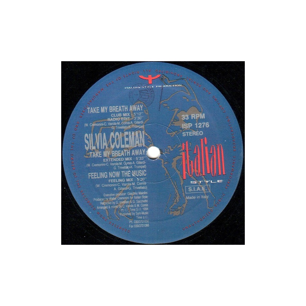 Silvia Coleman ‎– Take My Breath Away 