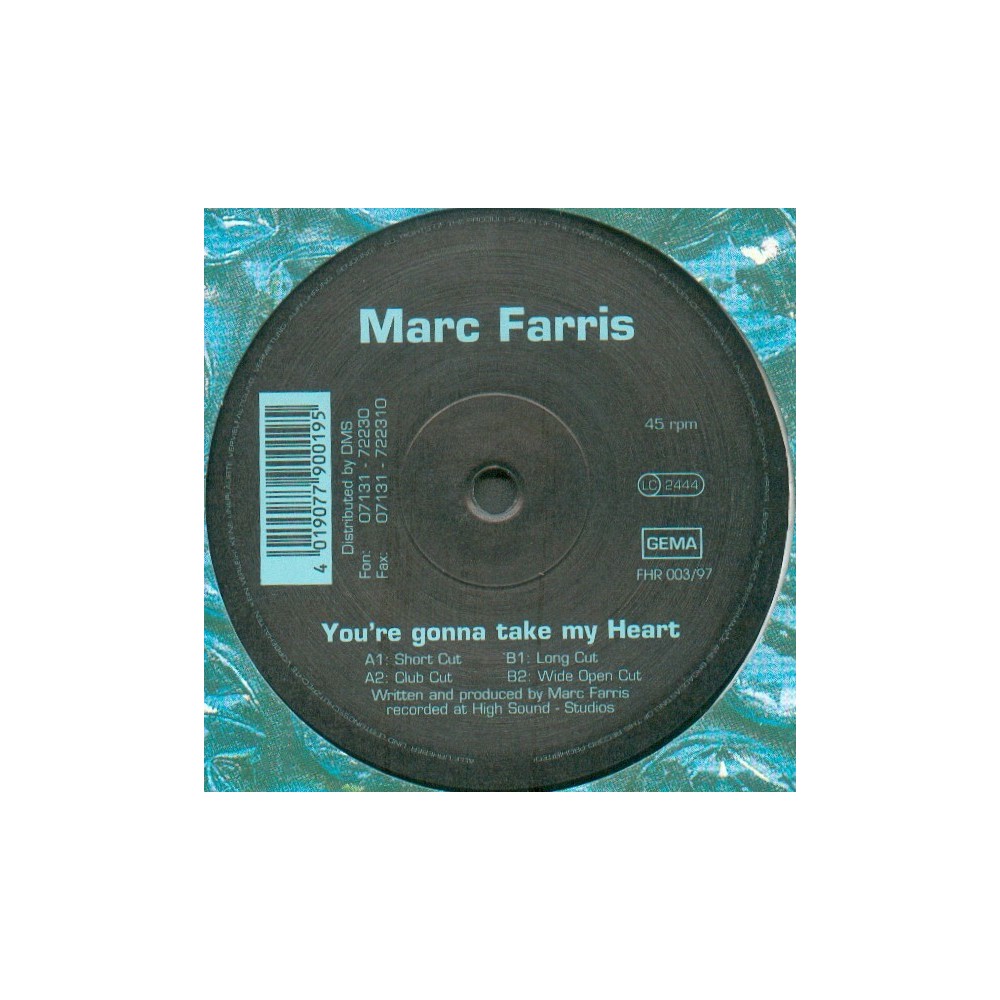 Marc Farris ‎– You're Gonna Take My Heart 