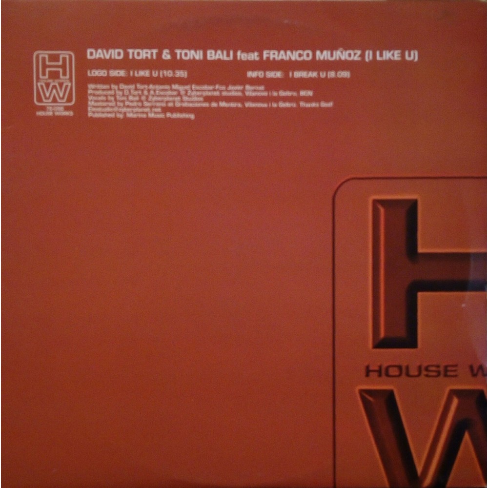  David Tort & Toni Bali Feat. Franco Muñoz ‎– I Like U 
