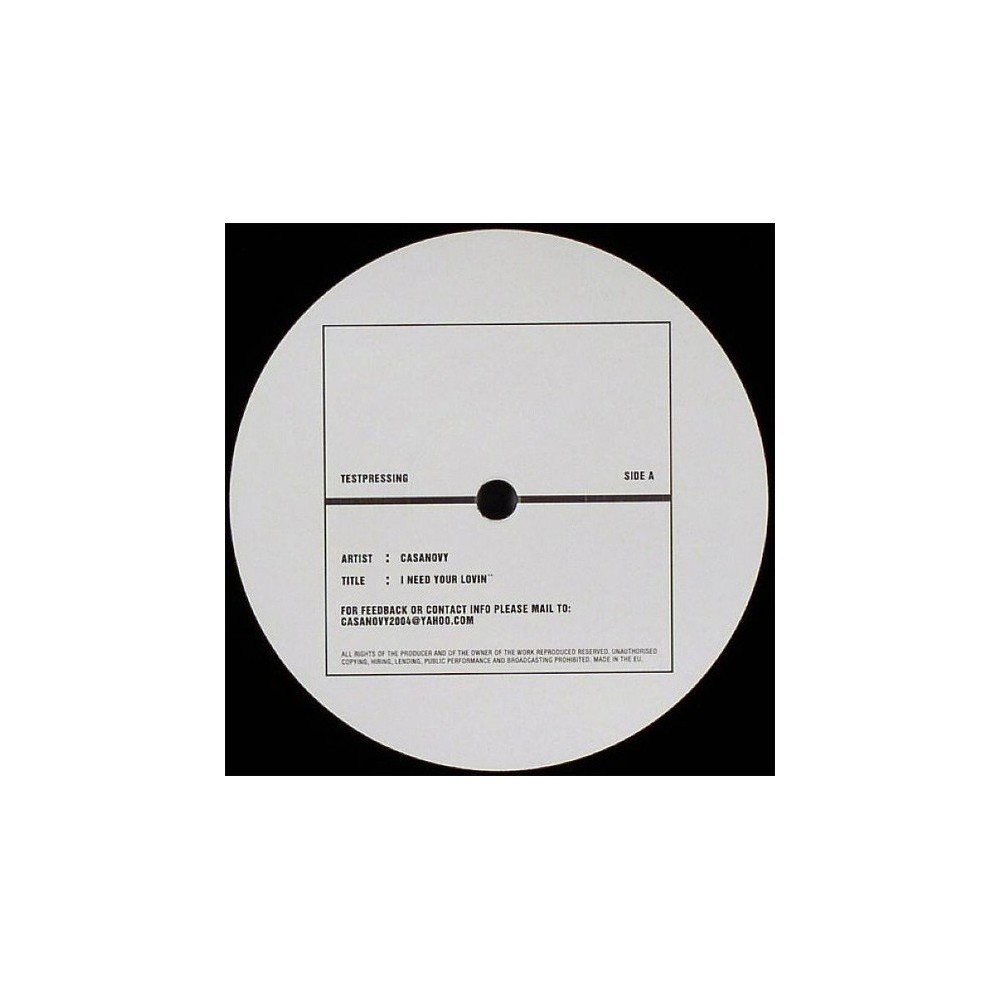 Casanovy ‎– I Need Your Lovin