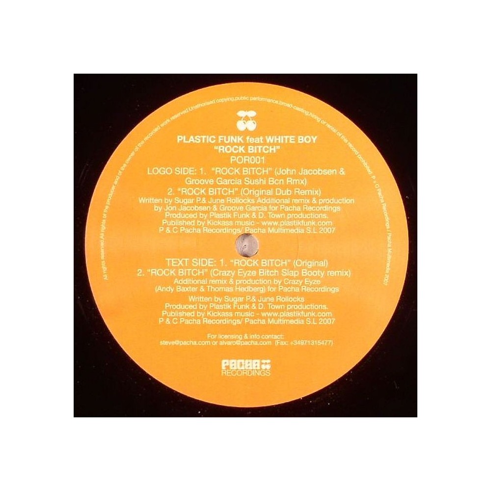 Plastic Funk Feat. White Boy ‎– Rock Bitch 