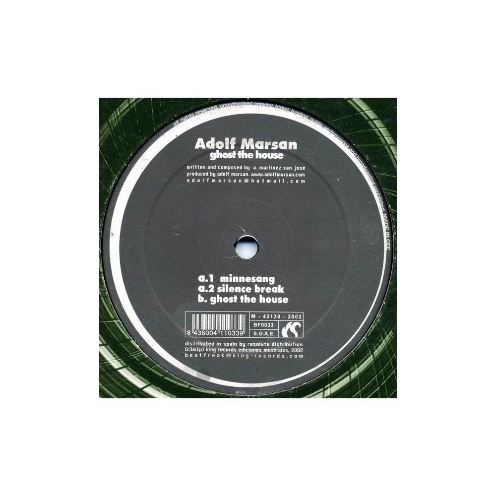 Adolf Marsan ‎– Ghost The House 