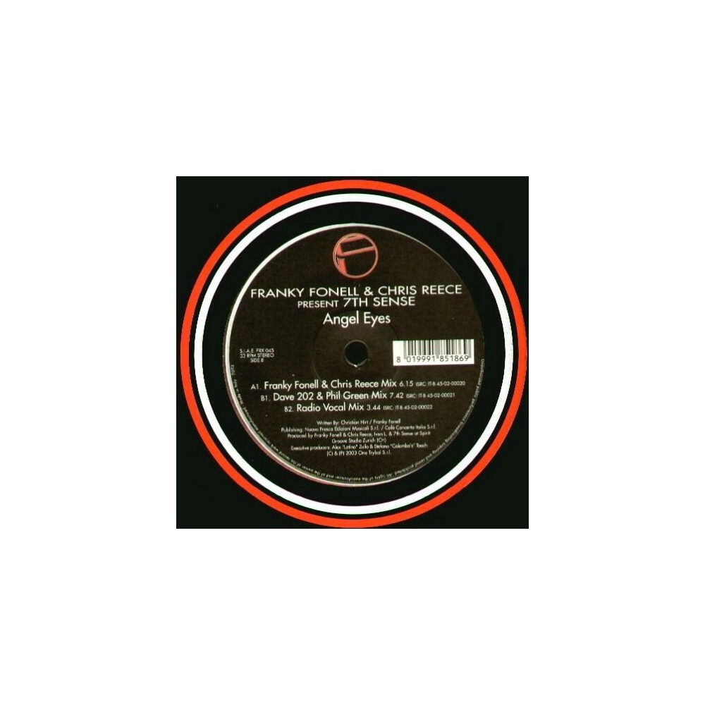 Franky Fonell & Chris Reece Present 7th Sense ‎– Angel Eyes
