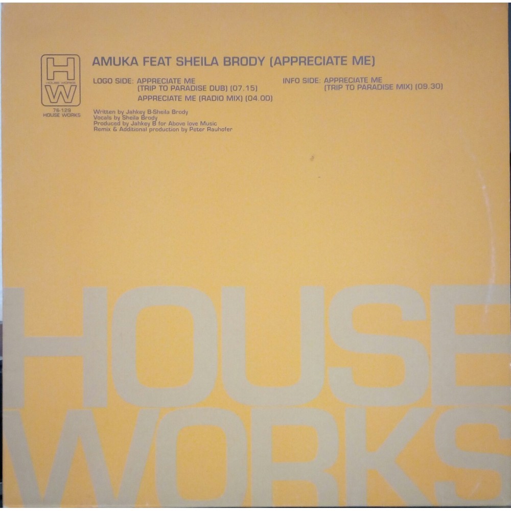 Amuka ‎– Appreciate Me (HOUSE WORKS)