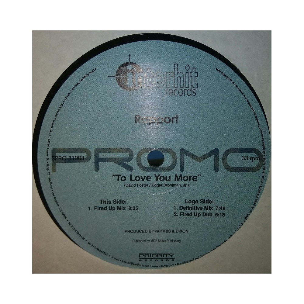 Rapport Featuring Rochelle  – To Love You More (INTERHIT RECORDS)