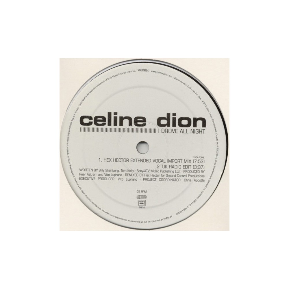 Celine Dion ‎– I Drove All Night