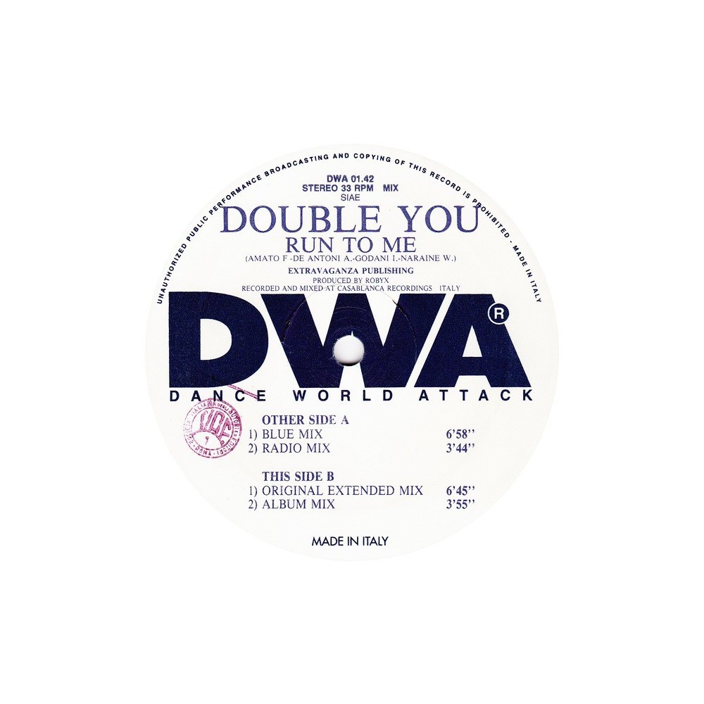 Double You - Run To Me (SELLO DWA¡¡)