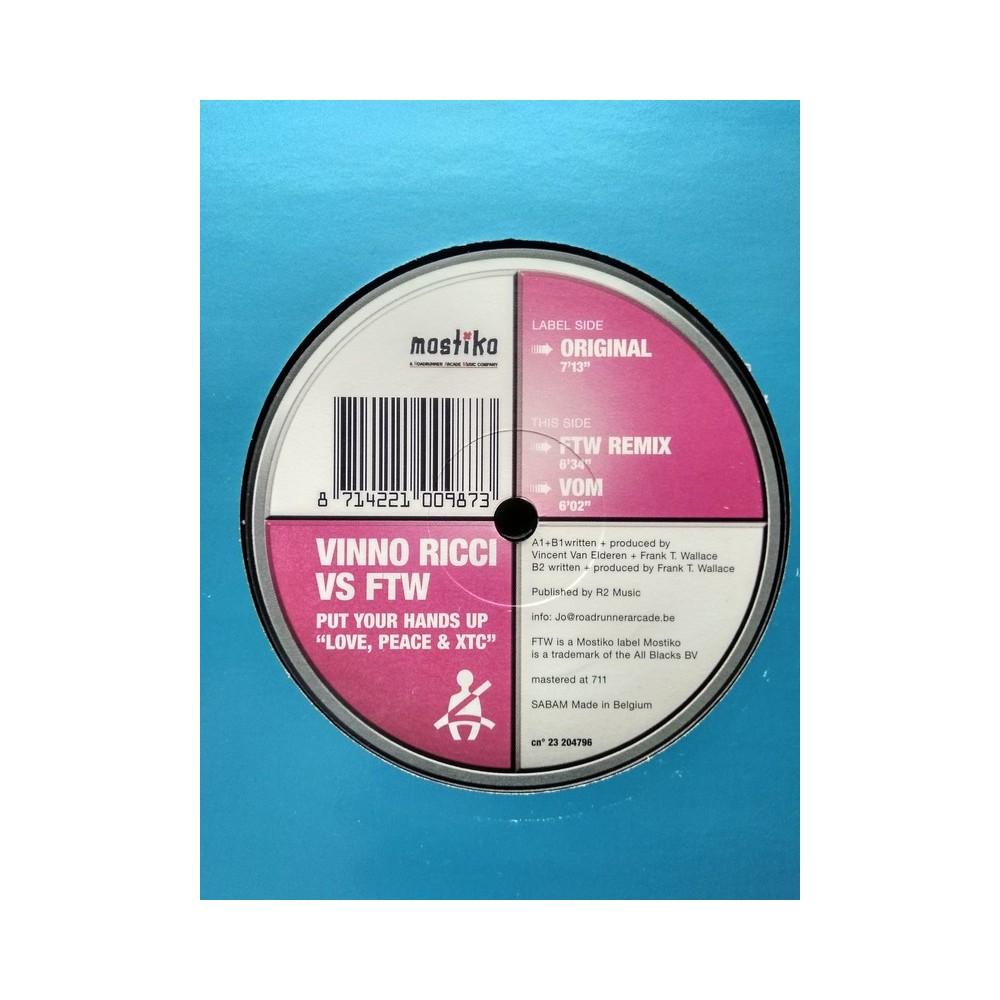 Vinno Ricci vs. FTW ‎– Put Your Hands Up "Love, Peace & XTC"