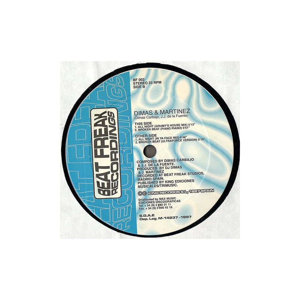 Dimas & Martinez ‎– All Night / Broken Beat 