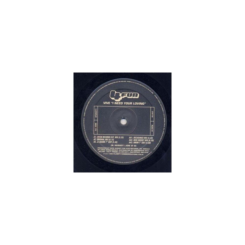 Vive ‎– I Need Your Loving 