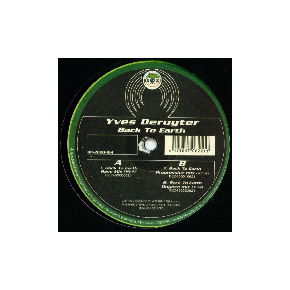 Yves Deruyter ‎– Back To Earth (EDICIÓN ALEMANA)