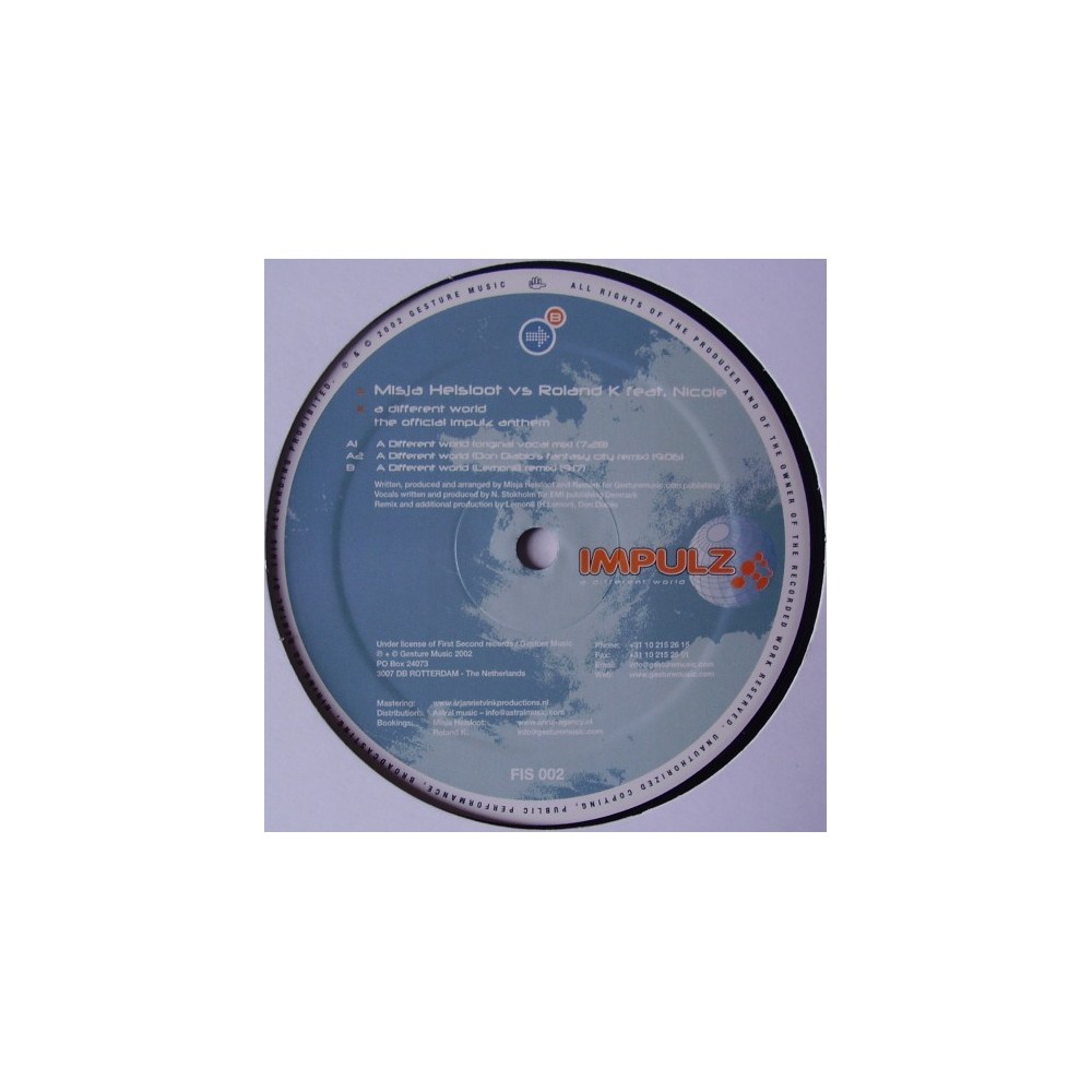 Misja Helsloot Vs Roland K Feat. Nicole ‎– A Different World