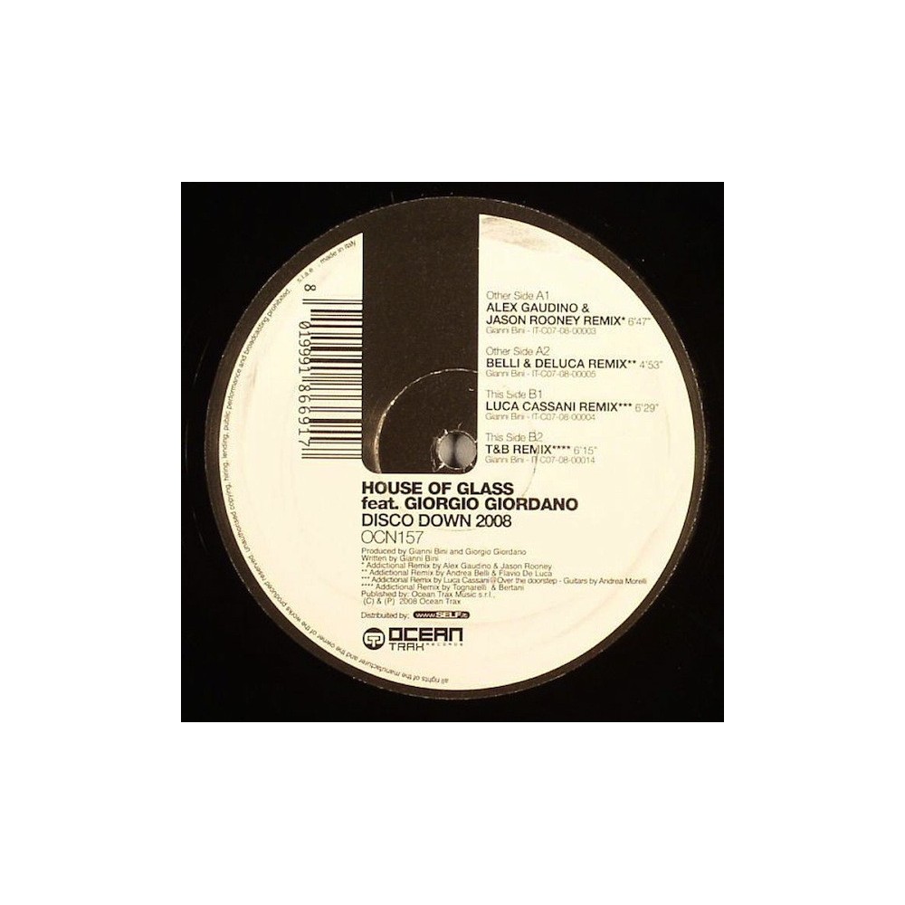 House Of Glass Feat. Giorgio Giordano ‎– Disco Down 2008 
