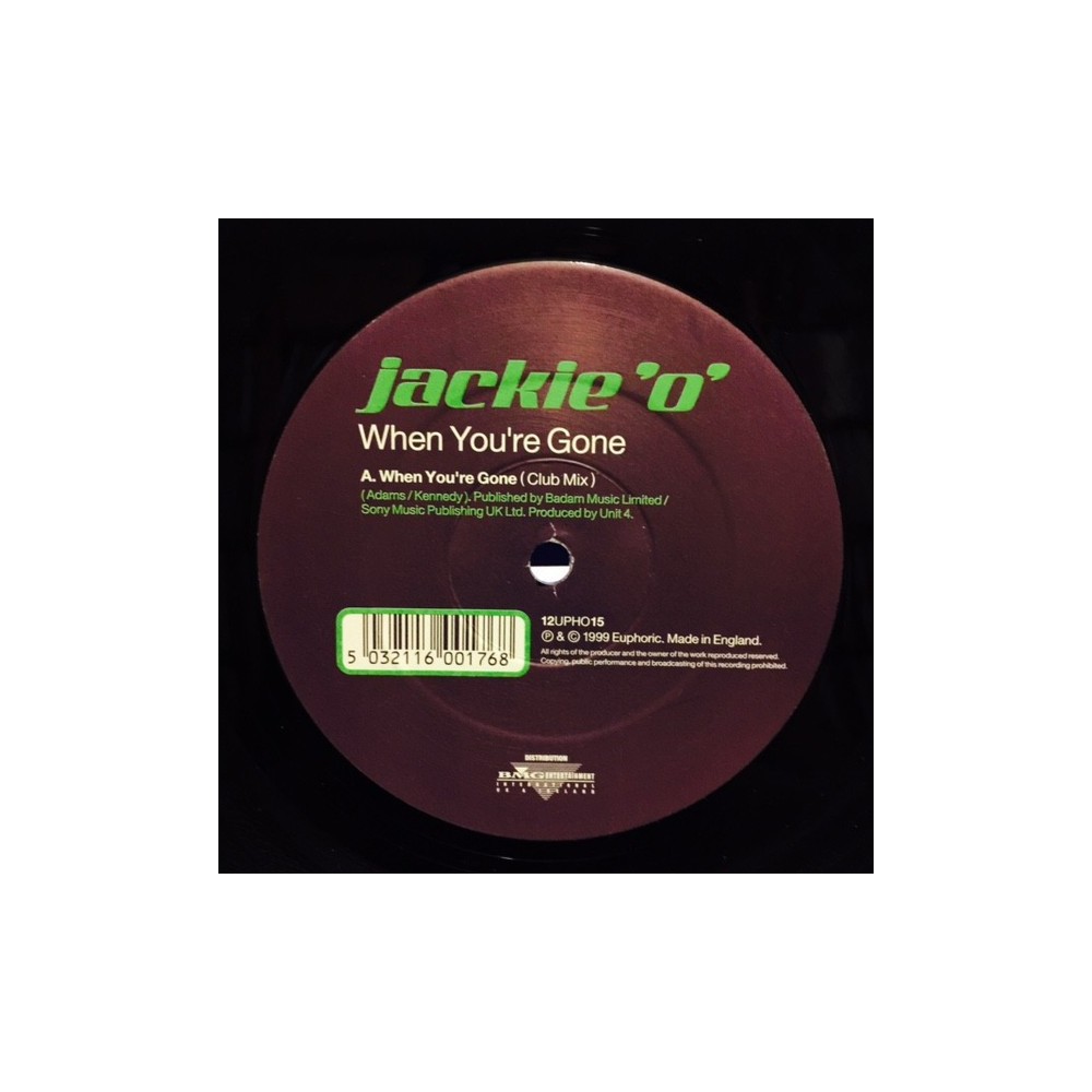Jackie 'O' - When You're Gone (COPIA IMPORT¡¡ MUY BUSCADO¡¡)