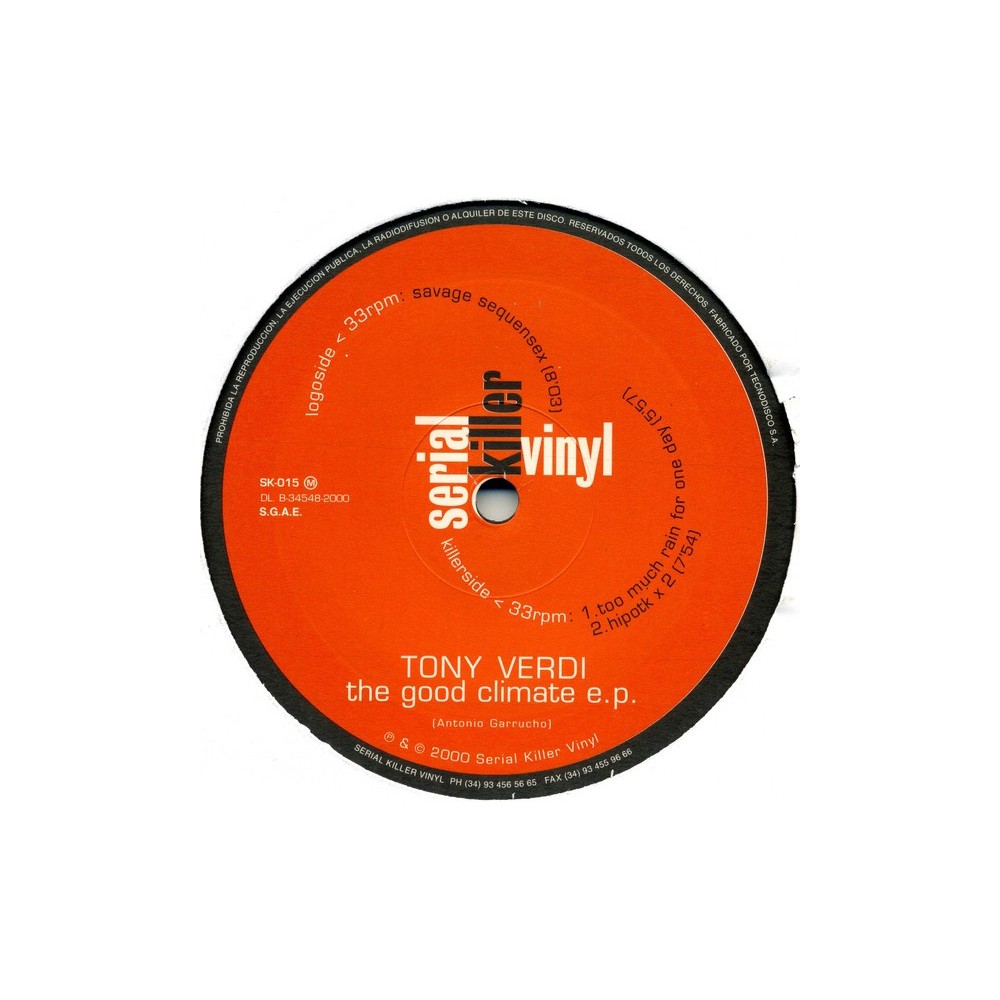 Tony Verdi ‎– The Good Climate EP