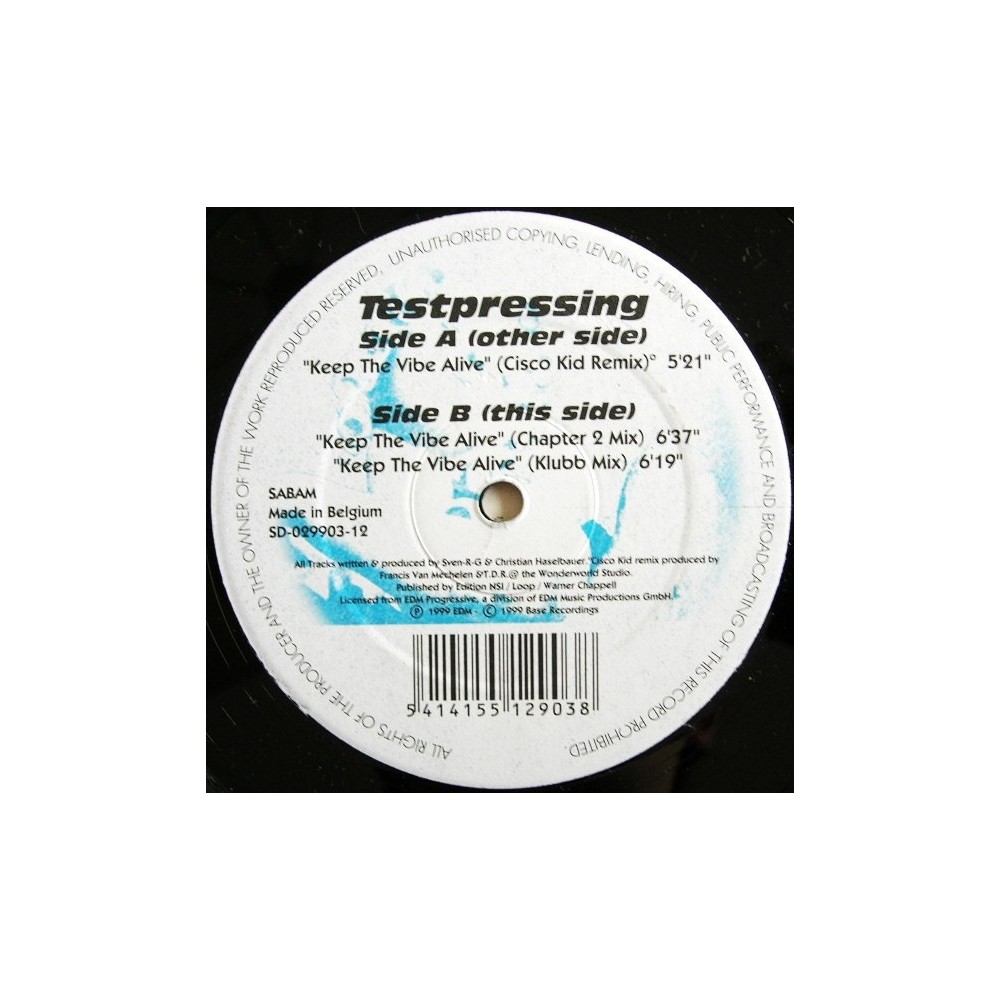Testpressing ‎– Keep The Vibe Alive 