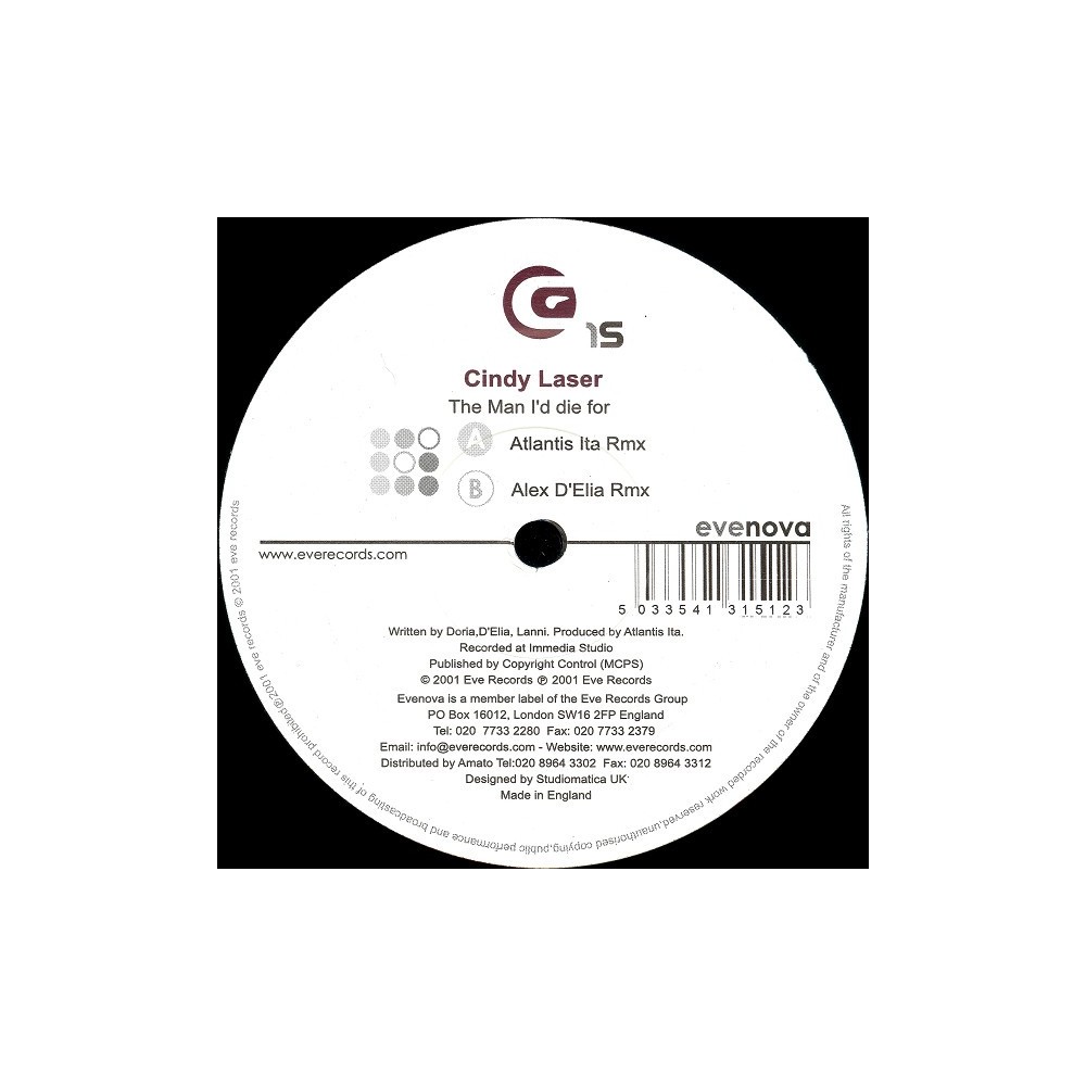 Cindy Laser ‎– The Man I'd Die For 