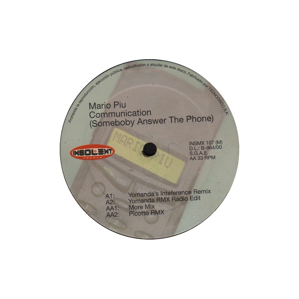 Mario Piu - Communication (INSOLENT MUSIC)