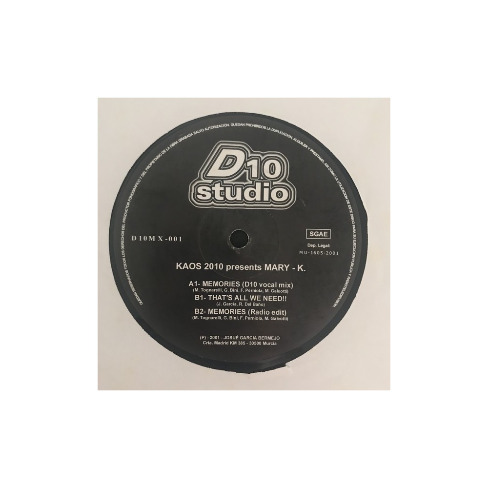 Kaos 2010 Present Mary-K - Memories (DISCAZO REMEMBER¡¡   BASUCON EN CARA B1 ULTIMA COPIA¡¡)