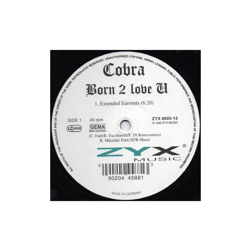 Cobra ‎– Born 2 Love U (ZYX MUSIC)
