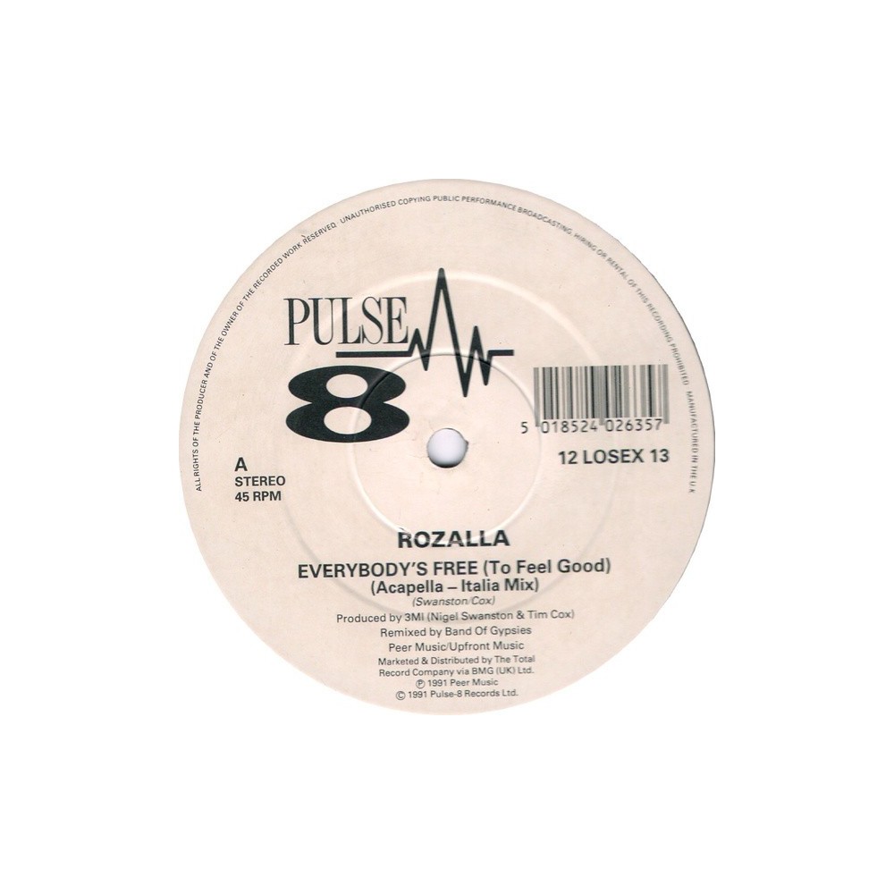 Rozalla ‎– Everybody's Free (To Feel Good) (PULSE-8 RECORDS)