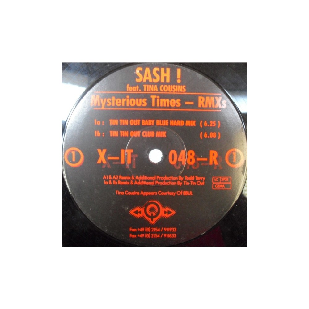 Sash Feat. Tina Cousins ‎– Mysterious Times (RMXs)