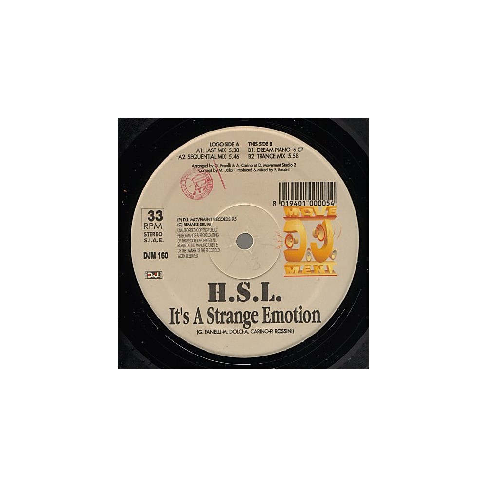 H.S.L. ‎– It's A Strange Emotion