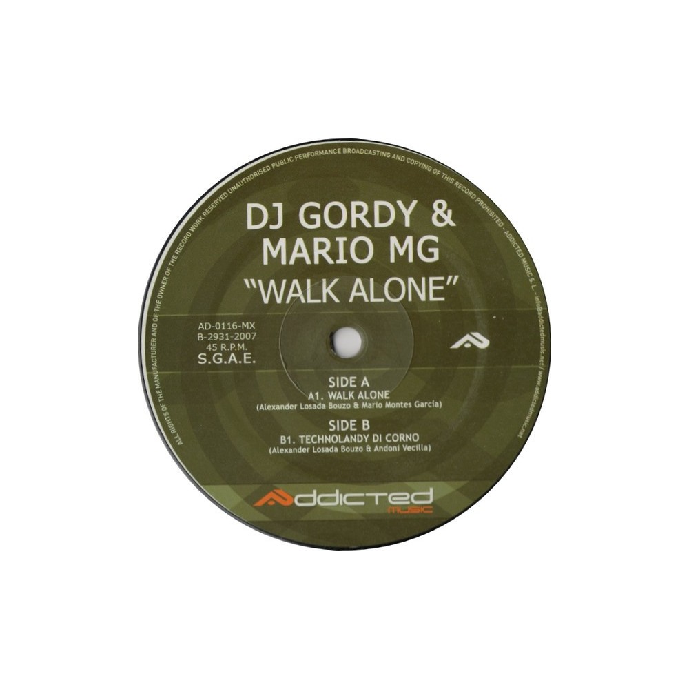 DJ Gordy & Mario MG ‎– Walk Alone