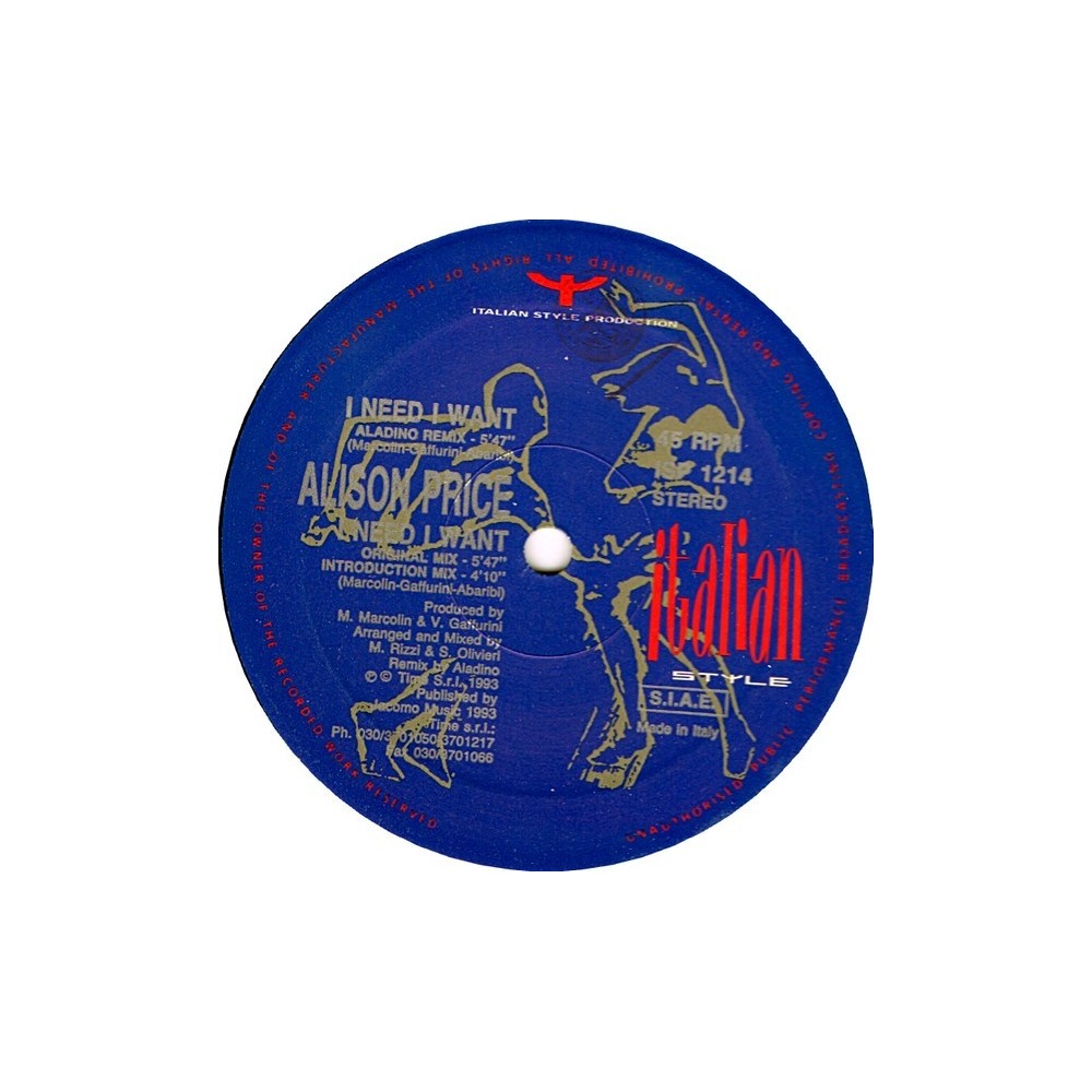 Alison Price - I Need I Want(2 MANO,ITALIAN STYLE¡¡)