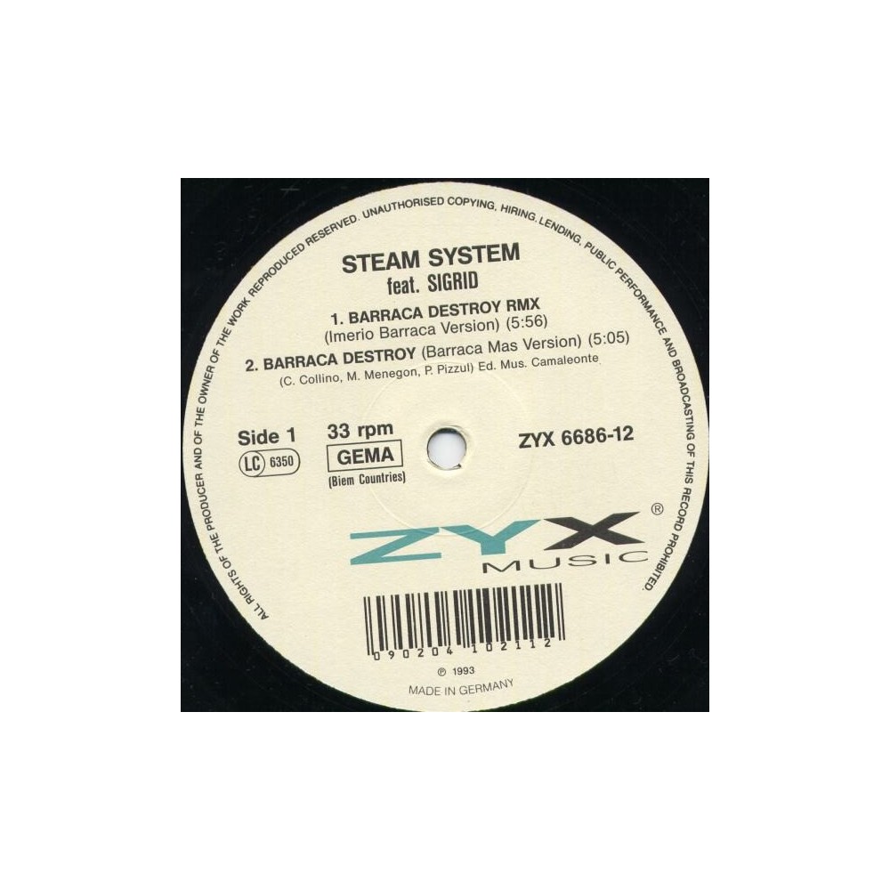 Steam System - Barraca Destroy(TEMAZO DEL 92¡¡ COPIA NUEVA SELLO ZYX¡)