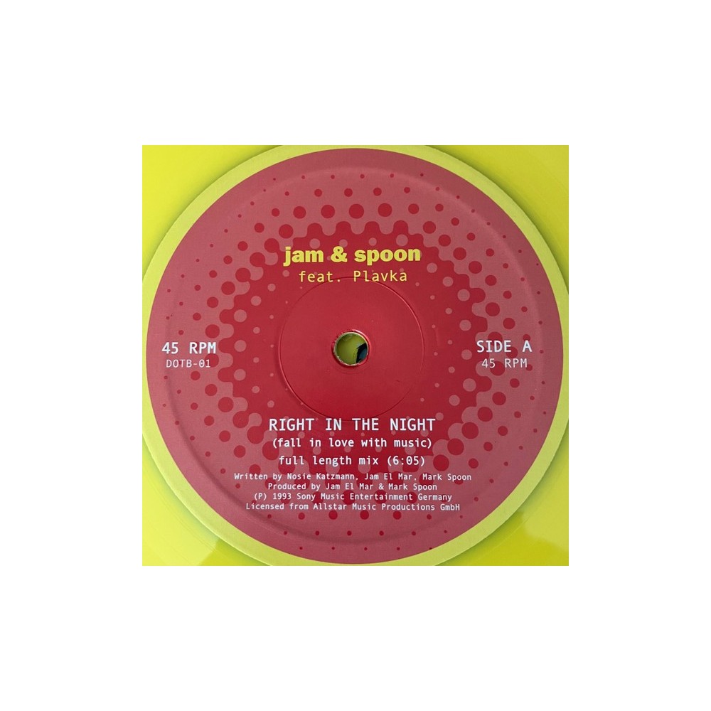 Jam & Spoon Feat. Plavka – Right In The Night (Fall In Love With Music) (YELLOW VINYL)