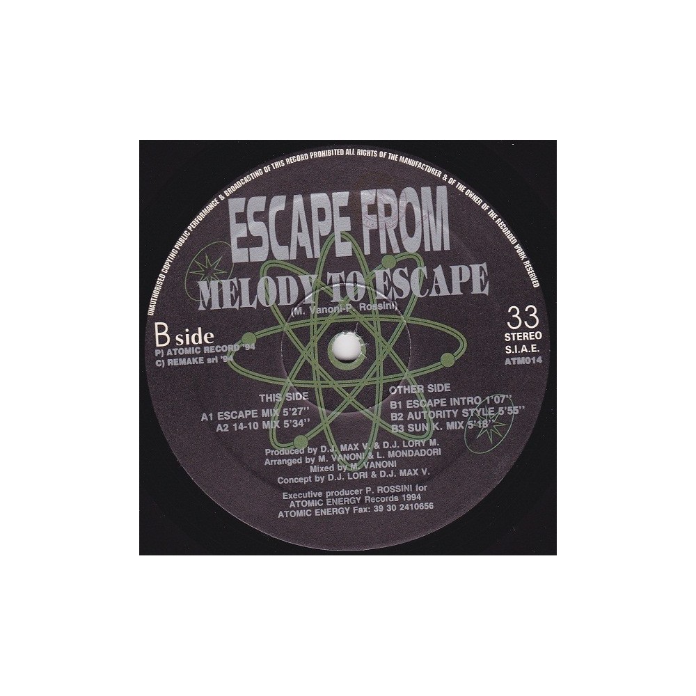 Escape From ‎– Melody To Escape