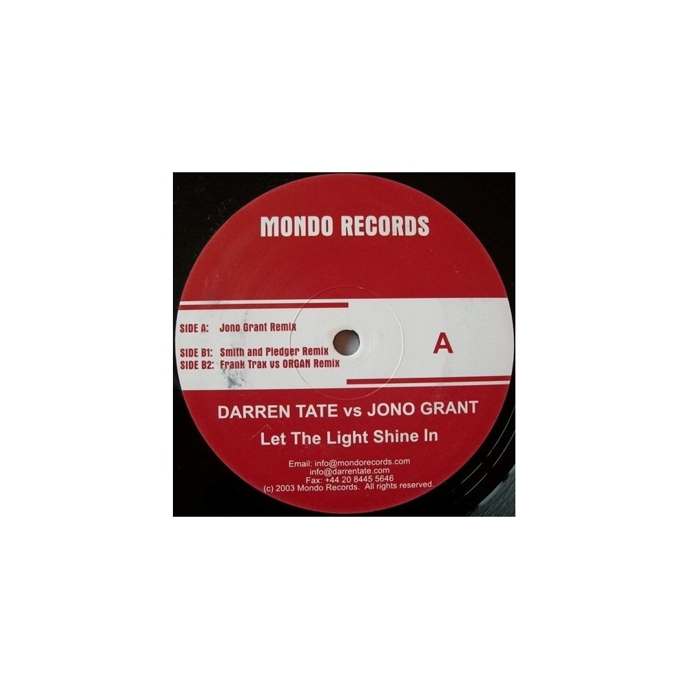 Darren Tate vs. Jono Grant - Let The Light Shine In ( REMIX MELODICO FRANK TRAXX, BRUTAL¡¡¡¡¡¡)