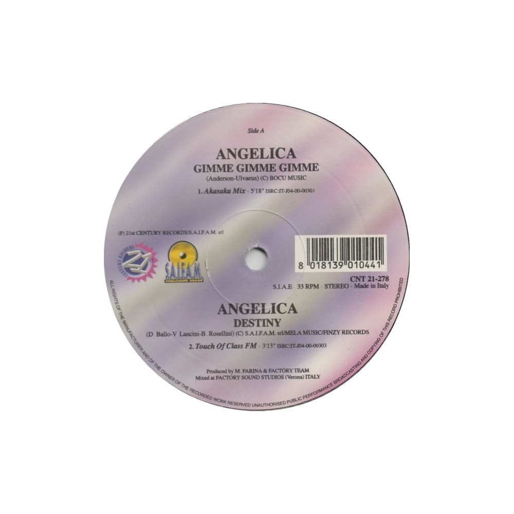 Angelica - Gimme Gimme Gimme(TEMAZO ITALO,COPIA IMPORT SELLO SAIFAM¡¡)