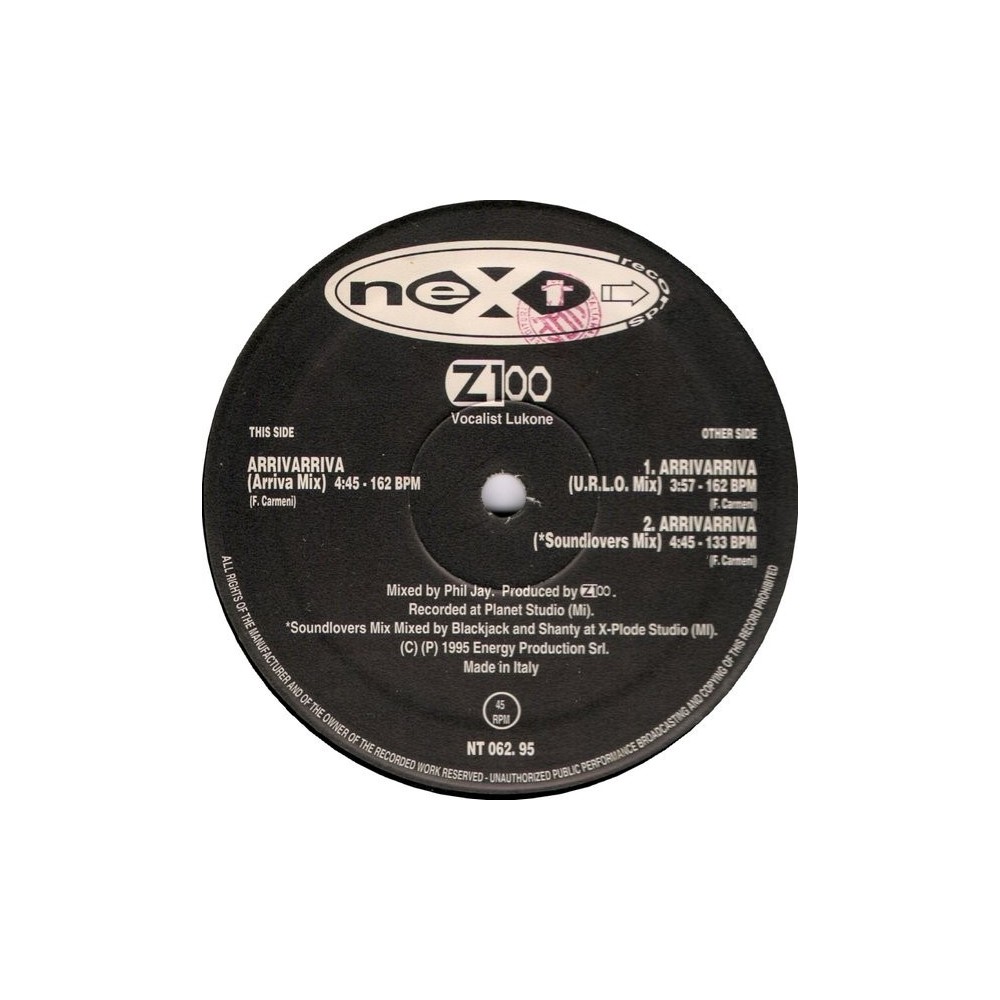 Z100 ‎– Arrivarriva (NEXT RECORDS)