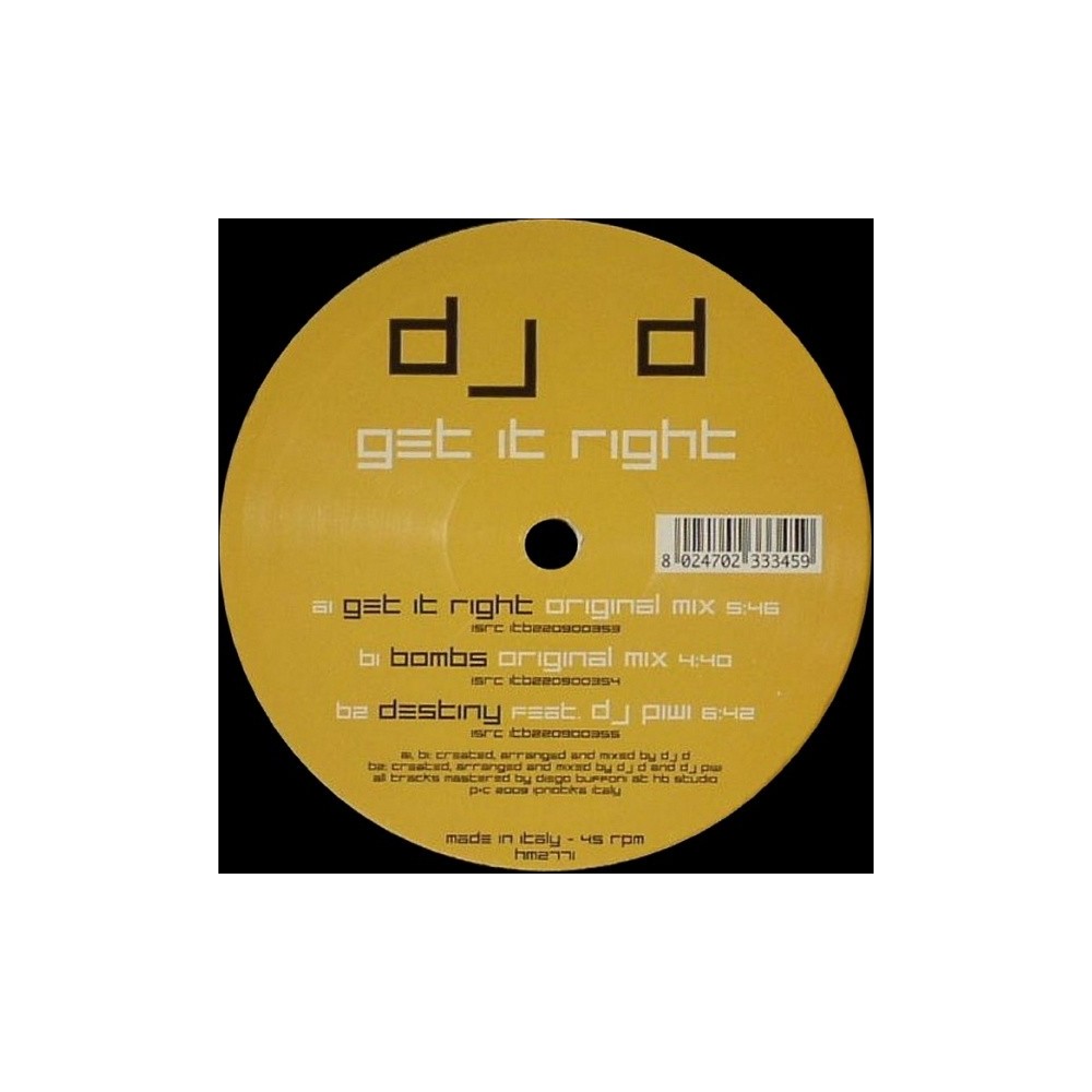 Dj D - Get It Right(HARDCORE BLASTERS)