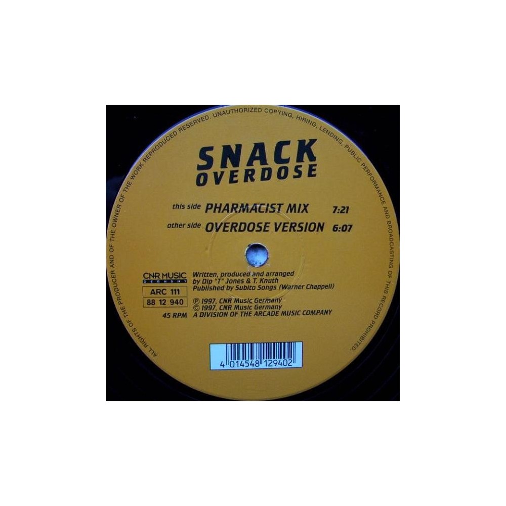 Snack – Overdose(BASE REMEMBER MUY POCO ESCUCHADA,BUENISIMA¡¡¡) 