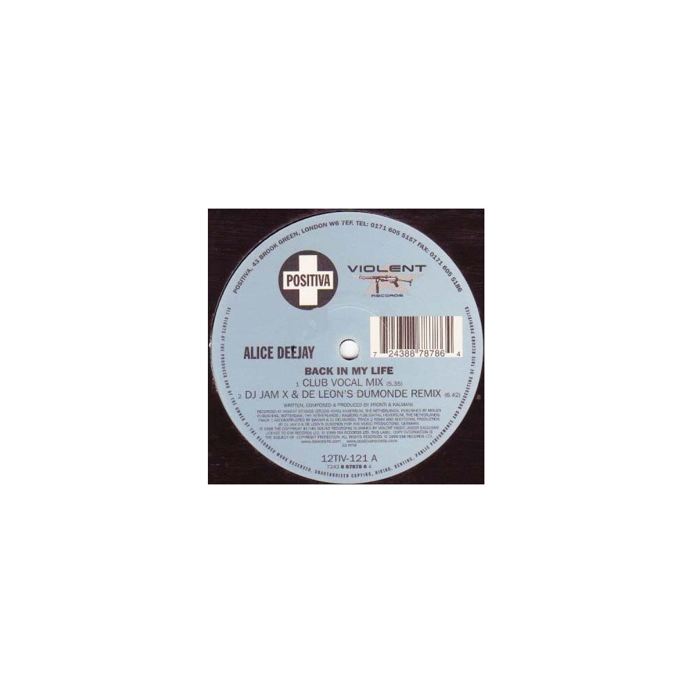Alice Deejay – Back In My Life(2 MANO,EDICIÓN INGLESA)