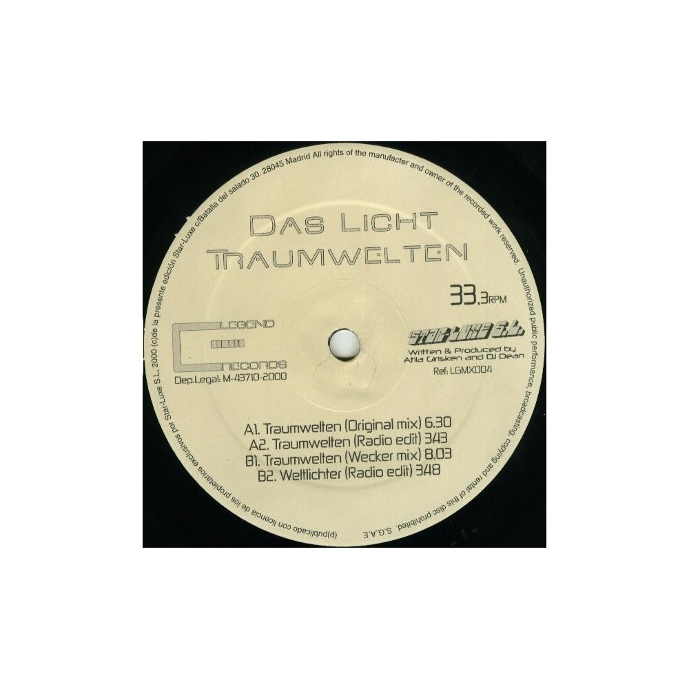 Das Licht - Traumwelten(2 MANO,COPIA SELLO LEGEND¡¡)