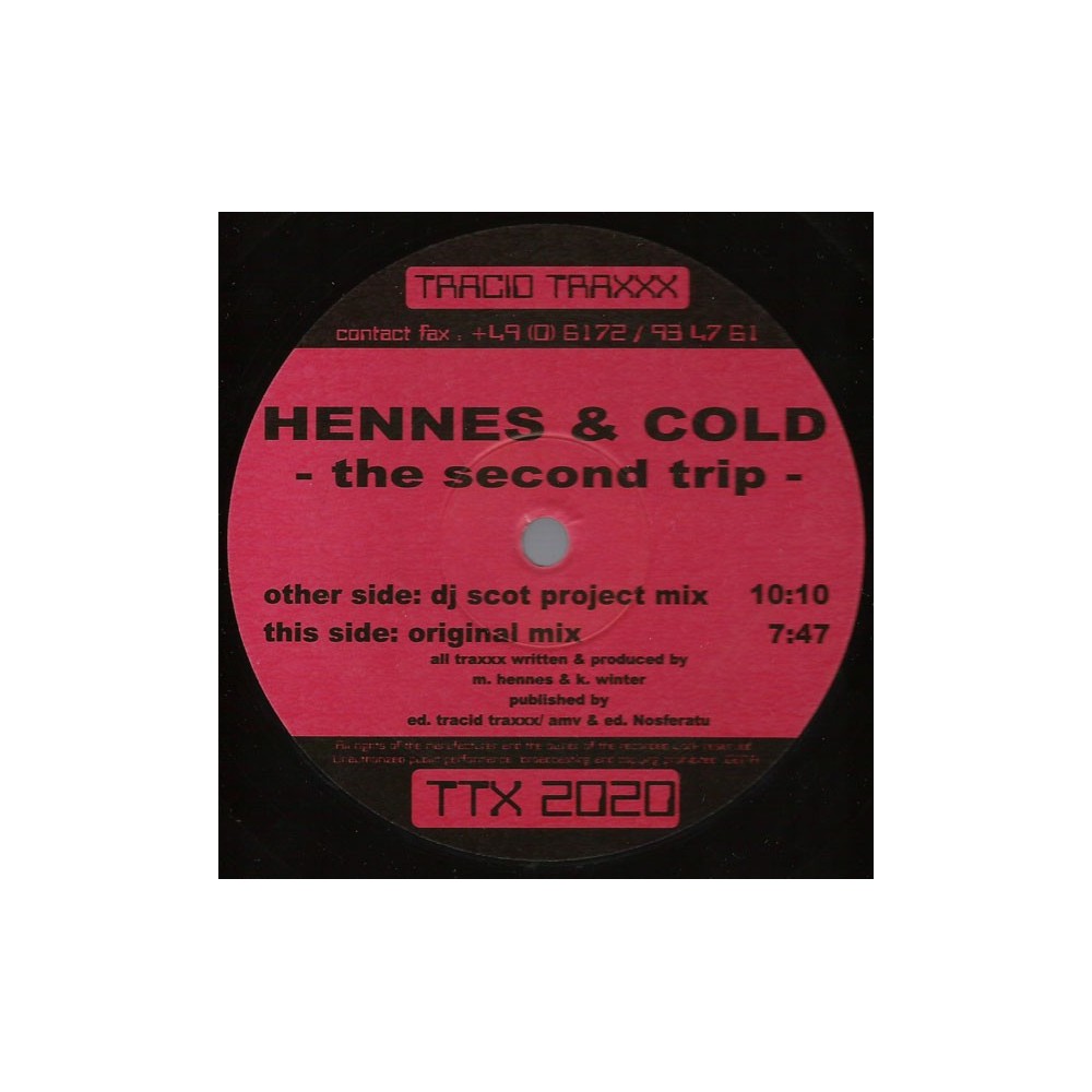 Hennes & Cold – The Second Trip (TRACID TRAXX,NUEVO)