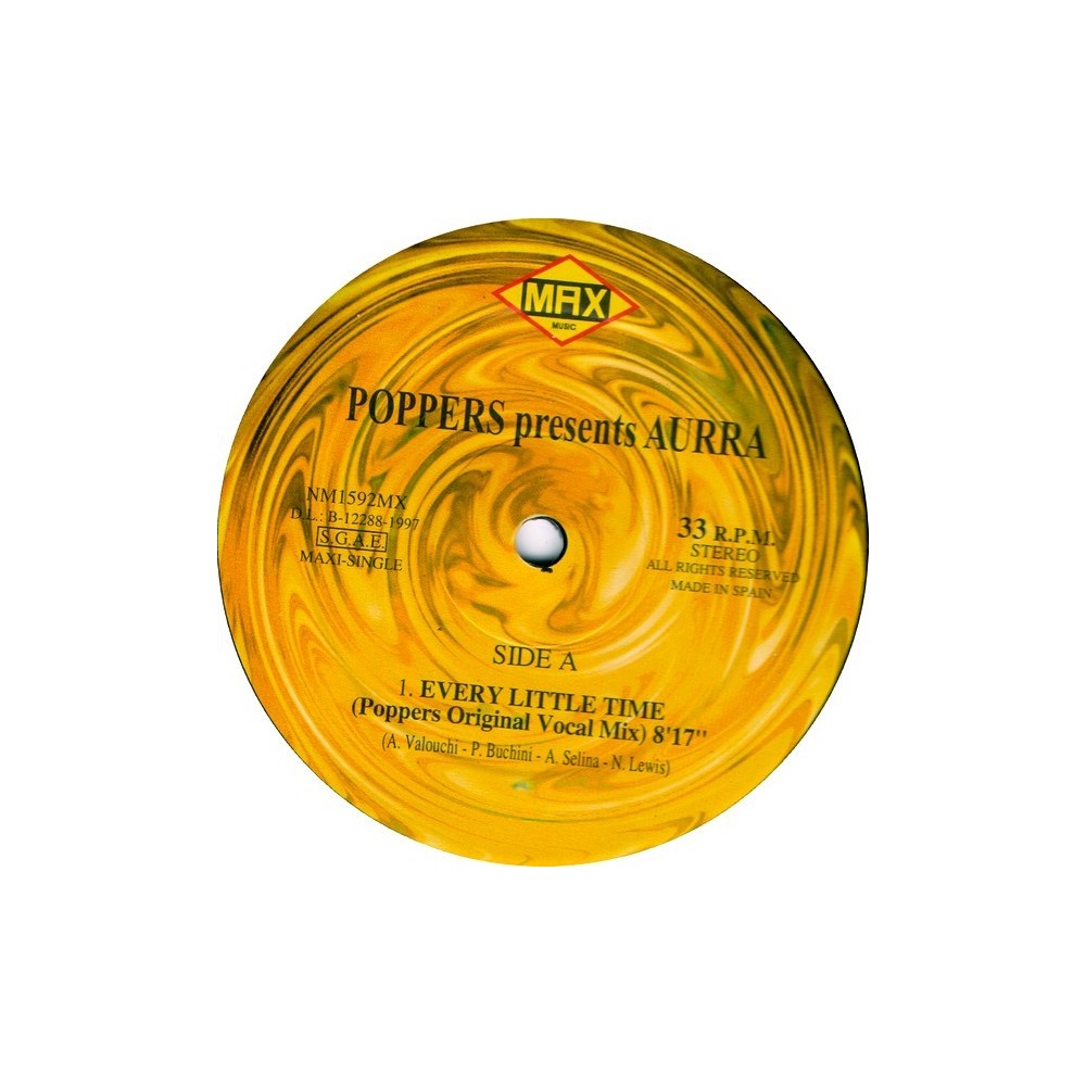 Poppers Presents Aurra - Every Little Time(2 MANO,CANTADITO SELLO MAX)