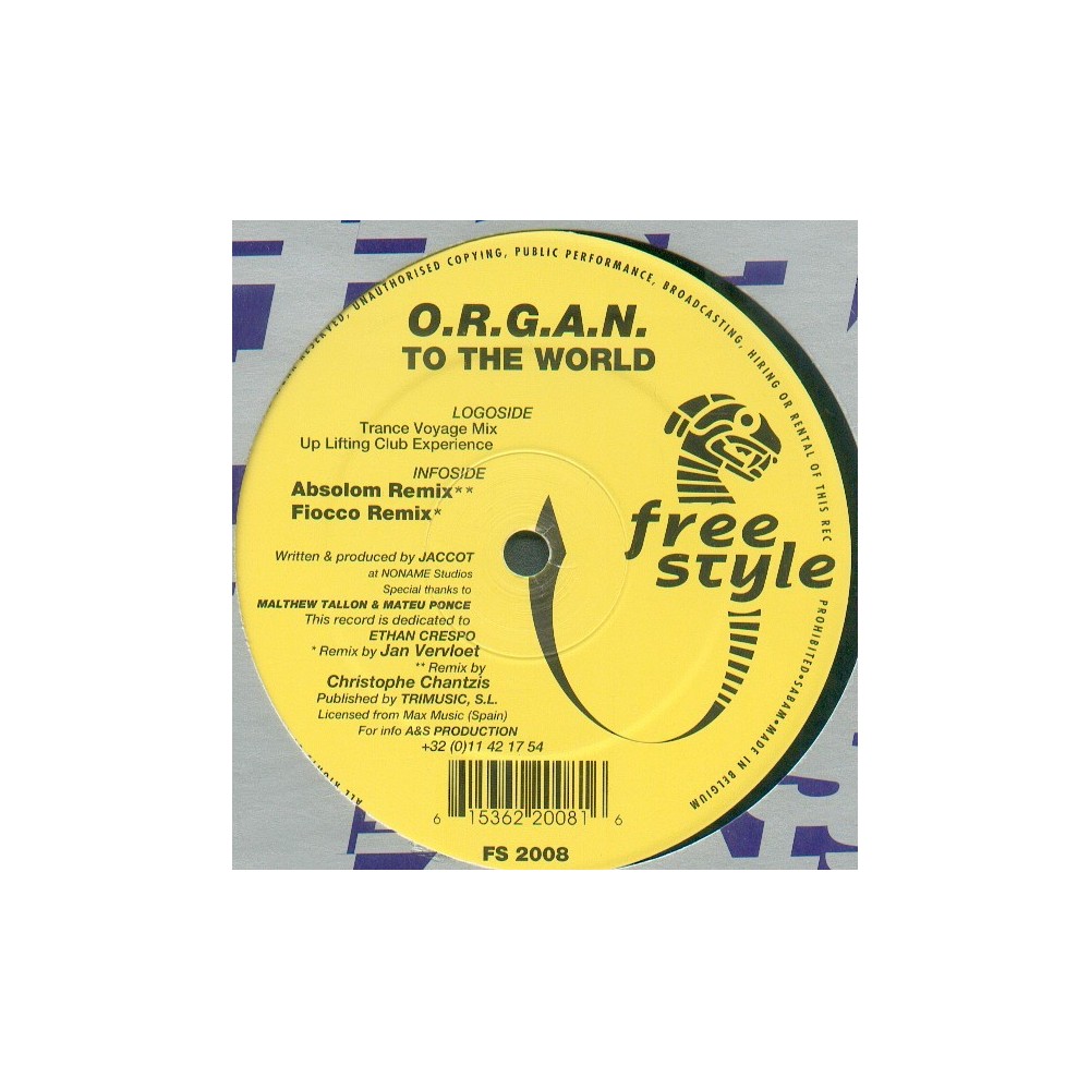 O.R.G.A.N. – To The World (2 MANO,EN PERFECTO ESTADO.COPIA IMPORT BELGA)
