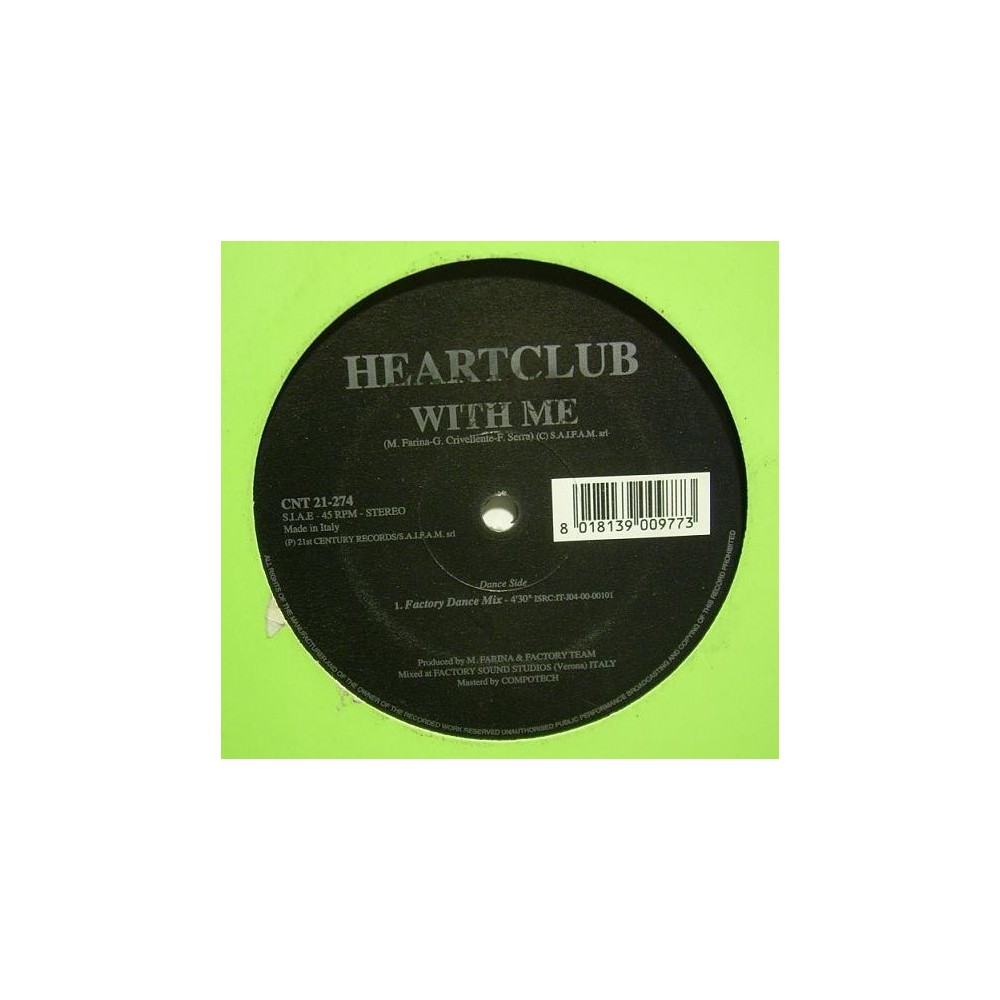 Heartclub – With Me (TEMAZO ITALO MUY BUSCADO¡¡¡ COMO NUEVO¡¡¡)