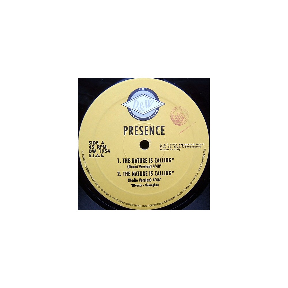 Presence – The Nature Is Calling(COPIA IMPORT COMO NUEVA,TEMAZO DEL 92¡¡)