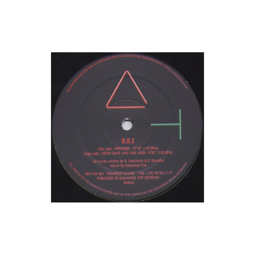 BBE – Seven Days And One Week / Hypnose (2 MANO,EDICIÓN BELGA IMPORT)