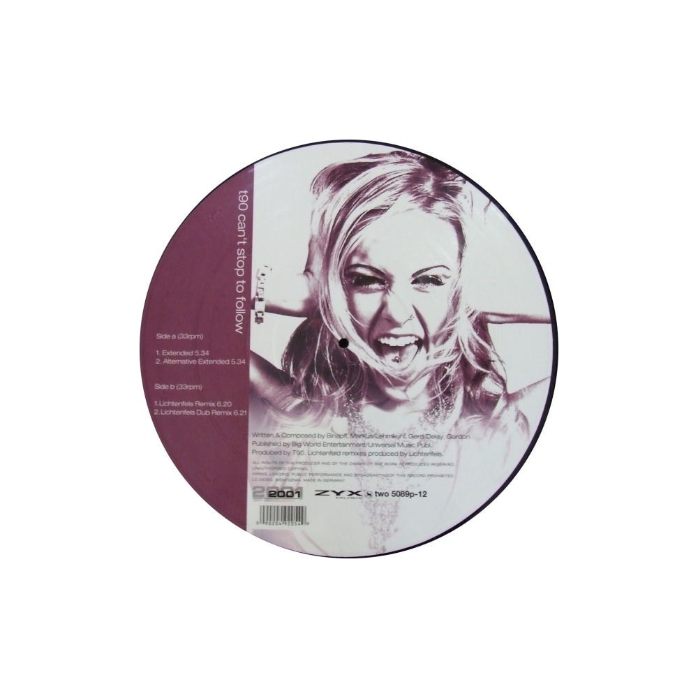 T90 – Can't Stop To Follow (CANTADITO IMPORT,PICTURE DISC,COPIAS NUEVAS¡¡)